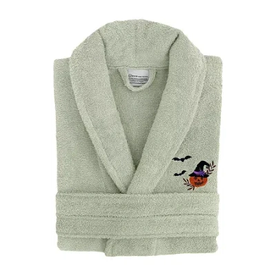 Linum Home Textiles Halloween Terry Bathrobe Unisex Adult Terry Cloth Long Sleeve Long Length Robe In Green
