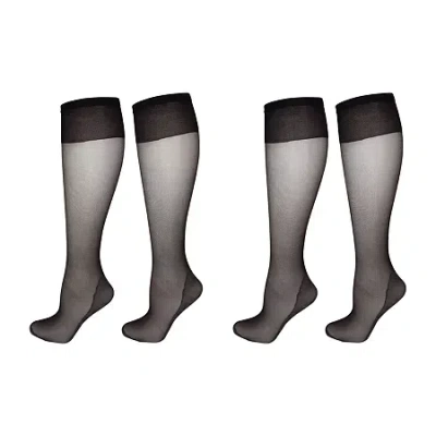Lechery Matte Silky Sheer 2-pc. 20 Denier Knee Highs In Black