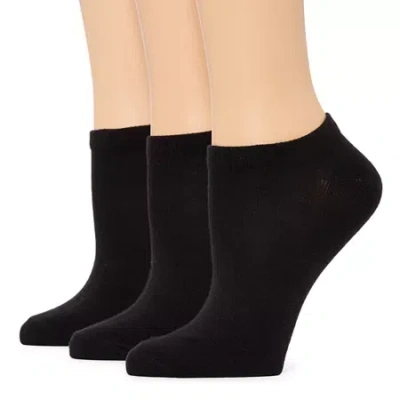 Mixit Everyday Essential Womens 3 Pair No Show Socks In Black