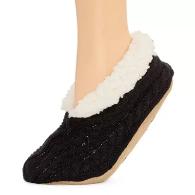 Mixit Cozy Womens 1 Pair Slipper Socks In Black