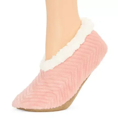 Mixit Chevron Cozy Womens 1 Pair Slipper Socks In Pink