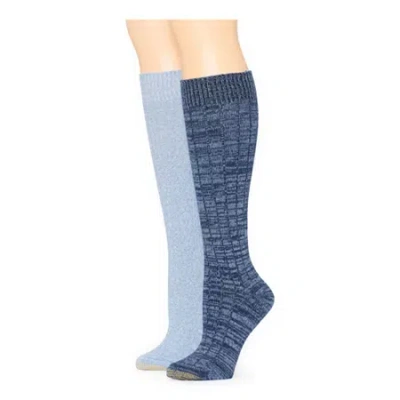 Gold Toe Cable Womens 2 Pair Knee High Socks In Blue