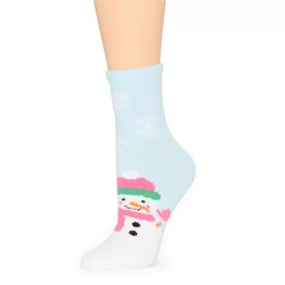 Mixit Holiday Cozy Womens 1 Pair Crew Socks In Blue