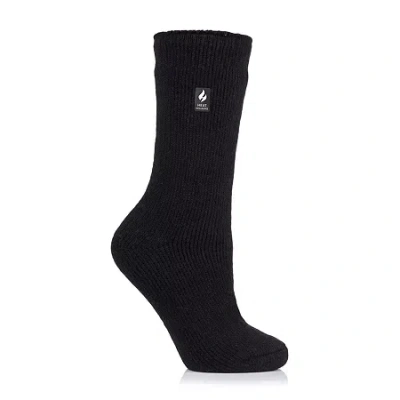 Heat Holders Lite Dahlia Womens 1 Pair Crew Socks In Black