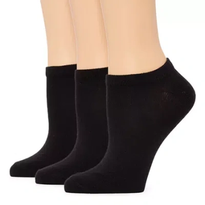 Mixit Everyday Essential Womens 3 Pair No Show Socks In Black