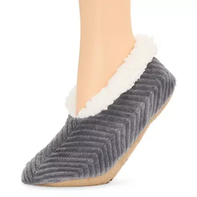 Mixit Chevron Cozy Womens 1 Pair Slipper Socks In Gray