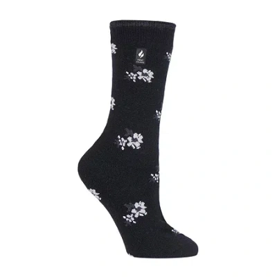 Heat Holders Ultra Lite Womens 1 Pair Crew Socks In Black