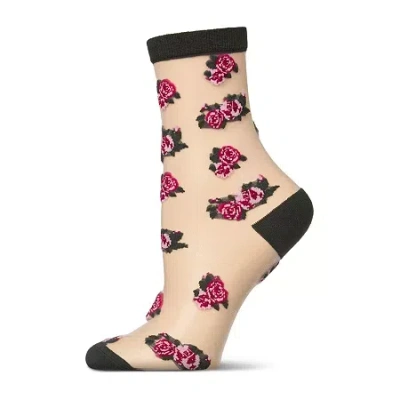 Memoi Sheer Womens Breathable 1 Pair Quarter Ankle Socks In Green