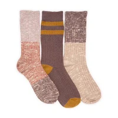 Muk Luks Womens Multi-pack 3 Pair Boot Socks In Multi