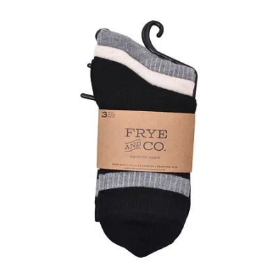 Frye And Co Rib Shortie Womens 3 Pair Crew Socks In Blue