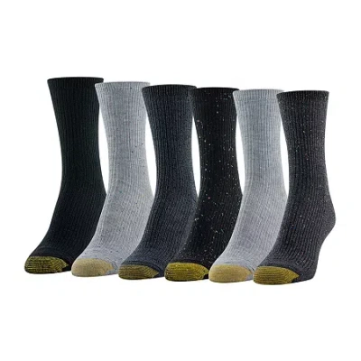 Gold Toe Lifestyle Casuals Womens 6 Pair Crew Socks In Gray