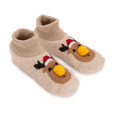 Muk Luks Womens 1 Pair Slipper Socks In Brown