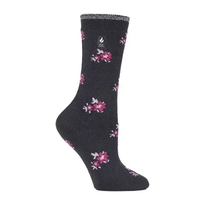Heat Holders Ultra Lite Womens 1 Pair Crew Socks In Black