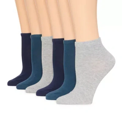 Mixit Cotton Modal Womens 6 Pair Low Cut Socks In Blue