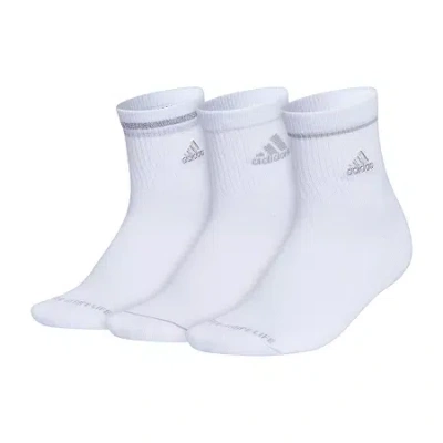 Adidas Originals Cushion Sport Womens Multi-pack 3 Pair Quarter Ankle Socks In White