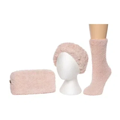 Bearpaw Super Plush Gift Set Womens 3-pc. Crew Socks In Pink