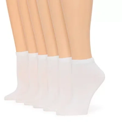 Mixit Cotton Modal Womens 6 Pair Low Cut Socks In White