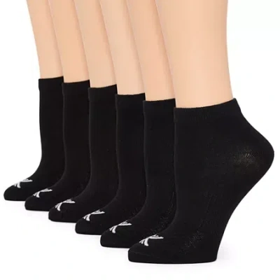 Xersion Essential Performance Womens Breathable 6 Pair Low Cut Socks In Black