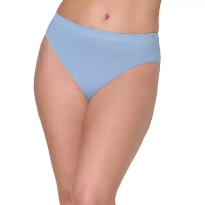 Bali Comfort Revolution Womens Average + Full Figure Seamless High Cut Panty 303j In Blue