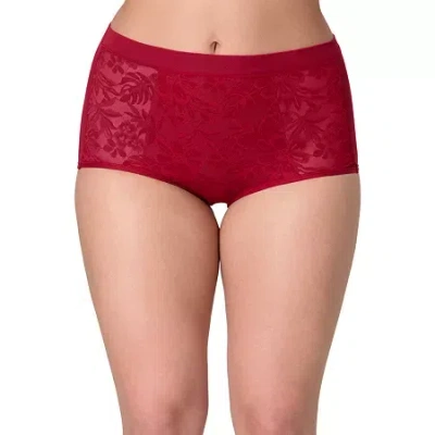 Bali Breathe Cotton Modal Lace High Rise Brief Dfclbf In Red