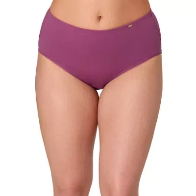 Bali Cotton Light Tummy Support Moisture Wicking Brief Panties Underwear Dflebf In Purple