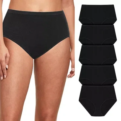 Hanes Ultimate 5-pack Comfortsoft Brief Panties Underwear 40w5cs In Black