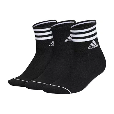 Adidas Originals Womens 3 Pair Quarter Ankle Socks In Black