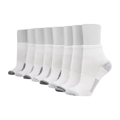 Hanes Cool Comfort Womens Breathable Multi-pack 8 Pair Quarter Ankle Socks In White