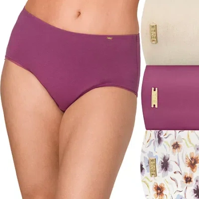Bali 3-pack Cotton Essentials Hipster Underwear Dflep3 In Purple