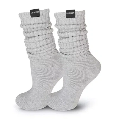 Lechery Scrunch Over The Calf Unisex Adult 1 Pair Crew Socks In Gray