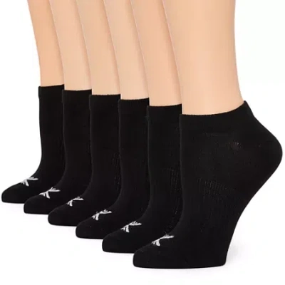 Xersion Essential Performance Womens 6 Pair No Show Socks In Black