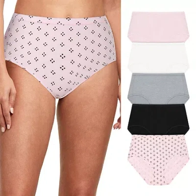 Hanes Ultimate 5-pack Comfortsoft Brief Panties Underwear 40w5cs In Pink