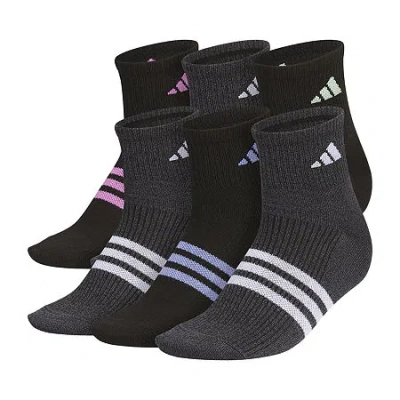 Adidas Originals Superlite Womens Multi-pack 6 Pair Quarter Ankle Socks In Black