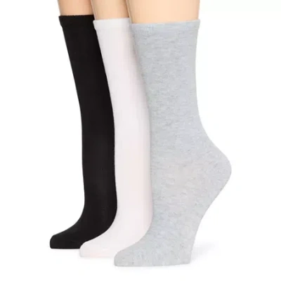 Mixit Everyday Essential Womens 3 Pair Crew Socks In Gray