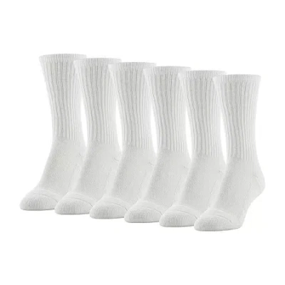 Gold Toe Sport Cushion Womens 6 Pair Crew Socks In White