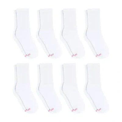 Hanes Cool Comfort Cushion Womens 8 Pair Crew Socks In White