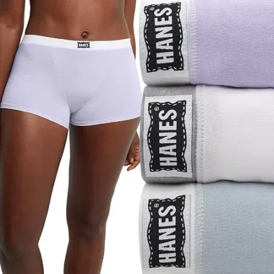 Hanes Originals Ultimate Womens Boxer Briefs 3 Pack In Multi