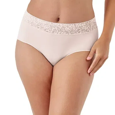 Bali Comfort Revloution Modern Seamless Lace Trim Brief Panty Dfmlbf In Pink