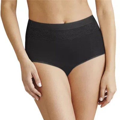 Bali Beautifully Confident With Leak Protection Womens Period + Leak Resistant Brief Panty Dfllb1 In Black