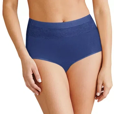 Bali Beautifully Confident With Leak Protection Womens Period + Leak Resistant Brief Panty Dfllb1 In Blue