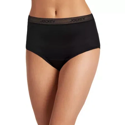 Jockey Worry Free Microfiber Moderate Absorbency Brief 2810 In Black