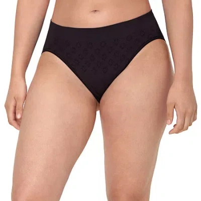 Bali Seamless Light Leak Womens Period + Leak Resistant Cooling High Cut Panty Dfslh1 In Black