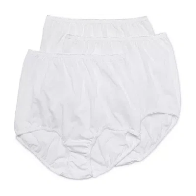 Underscore Cotton Womens 3 Pack Brief Panty In White