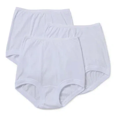 Underscore Cotton Band Leg Womens 3 Pack Brief Panty In White