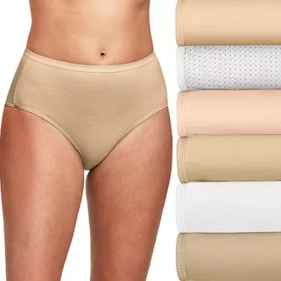 Hanes Ultimate 6-pack Breathable Cotton Brief Underwear 40h6cc In Sand