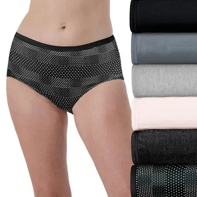 Hanes Ultimate 6-pack Breathable Cotton Brief Underwear 40h6cc In Black