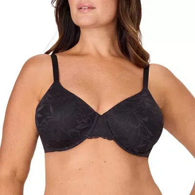 Bali Seamless T-shirt Underwire Full Coverage Bra Df3533 In Black