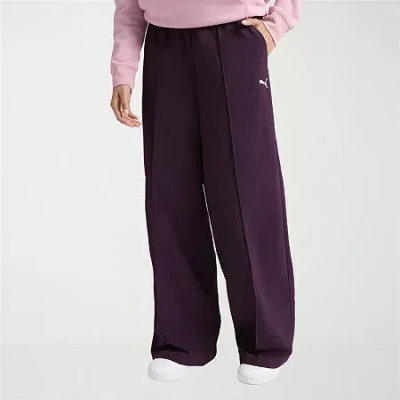 Puma Womens Wide Leg Sweatpant In Purple