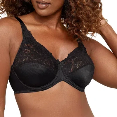 Bali Lilyette Comfort Lace Full Coverage Underwire Minimizer Bra Ly0428 In Black