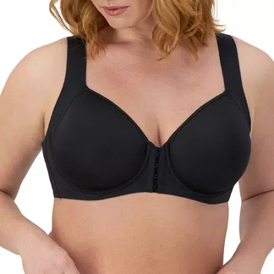 Bali One Smooth U Ever Smooth Posture Boost T-shirt Underwire Full Coverage Bra Df3450 In Black